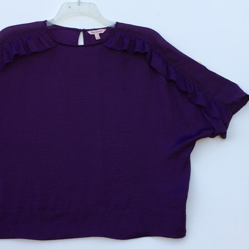JUICY COUTURE RUFFLED DOLMAN BLOUSE DEEP PURPLE - Picture 4 of 9